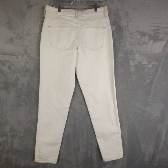 Topshop Womens Mom Jeans White Stretch Pull On Mid Rise Maternity 26 New - Picture 2 of 11